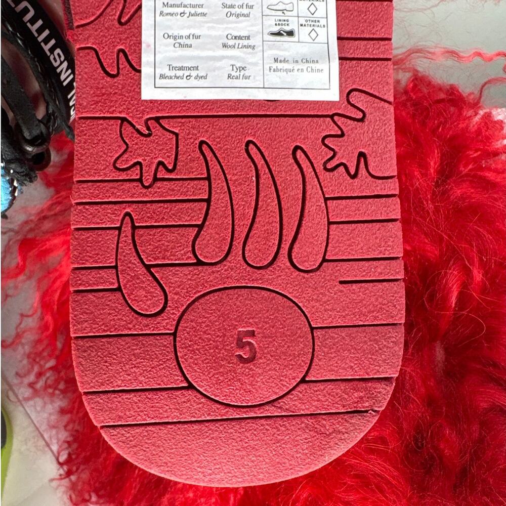 Bearpaw Boo Boots from Finish Line Youth 5 Red Suede Lamb Hair Mid-Calf Pull-On - Picture 5 of 5
